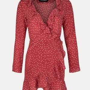Realisation Par The Alexandra Mini Wrap Dress in Red Star